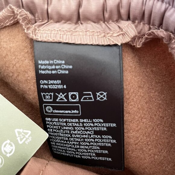 NWT H&M Block-Colored Teddy Joggers Women's Size Small S Tan Fleece High Waist - Picture 11 of 13